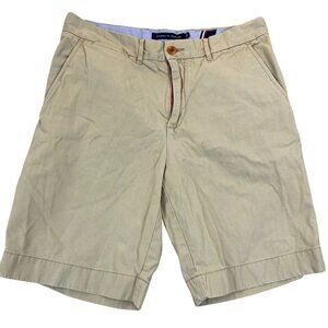Tommy Hilfiger Men's Khaki Shorts 32 Classic Fit 100% Cotton, Beige Chino Style